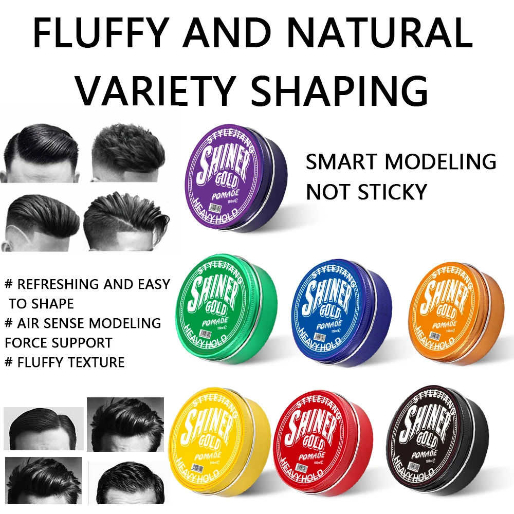 Low MOQ private label alcohol free fashion hairl best fashion clay gel pomade men styling hair wax for hair