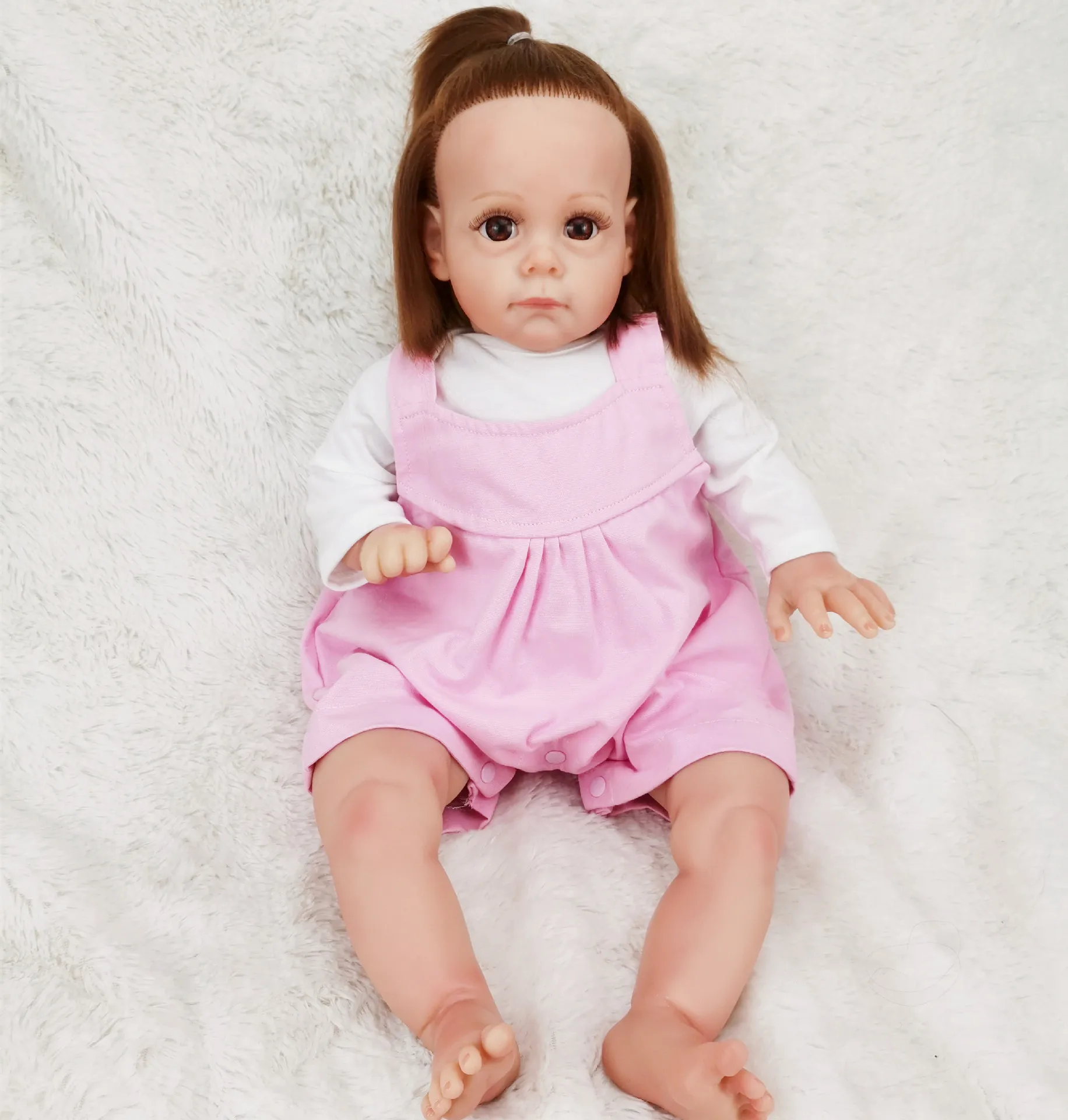 60cm Manual hair transplant Full body and cloth body reborn baby dolls