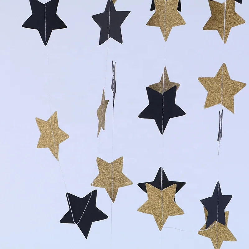 2M Star Glitter Paper Garlands Party Decorations String Wedding Favors