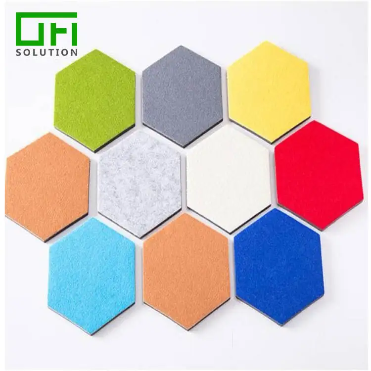 Noise Absorbing Recycle Material Soundproof Acoustic Panels PET Hexagon Acoustic Panels