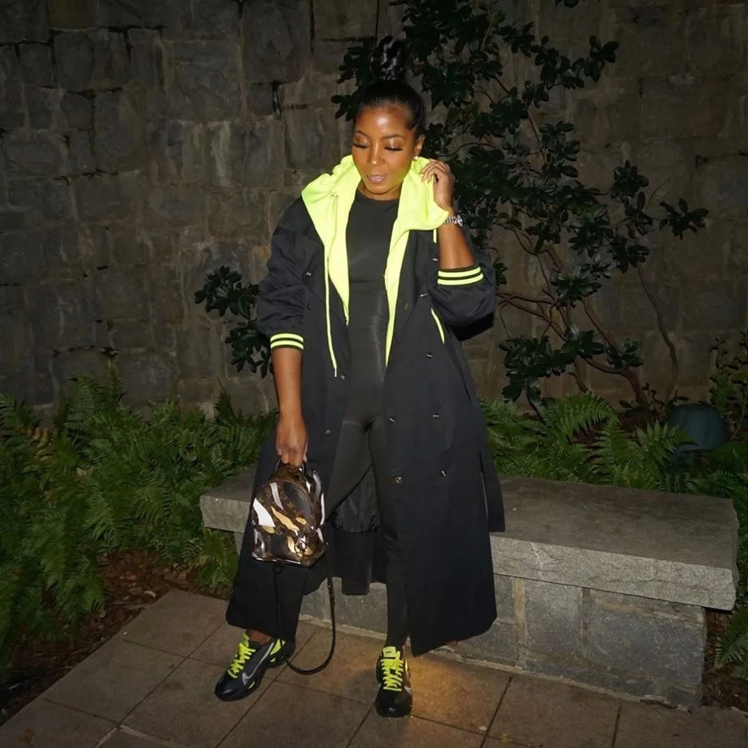 
2021 New Hooded Coat Trench Mid Length Stitching Casual Khaki Womens Jacket Windbreaker 