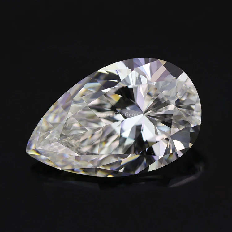 full sizes synthetic gemstone very light yellow warm white g cubic zirconia pear cut loose 5a cz stones