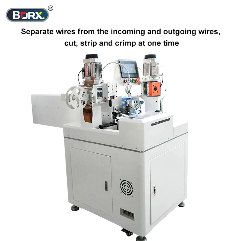 Double head ribbon cable terminal machine Automatic FPC wire crimping machine PH VH Dupont terminal connect flat crimp equipment