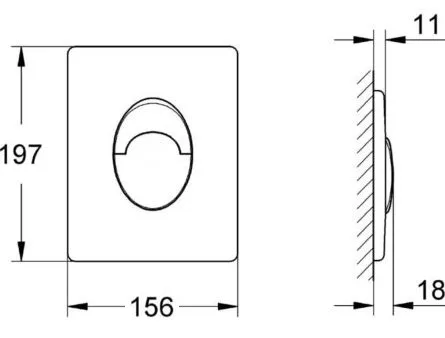 Wall Mounted Concealed Cistern Push Panel White Dual Push Buttons fit with Grohe flush plate 38505000 Skate Air Plate