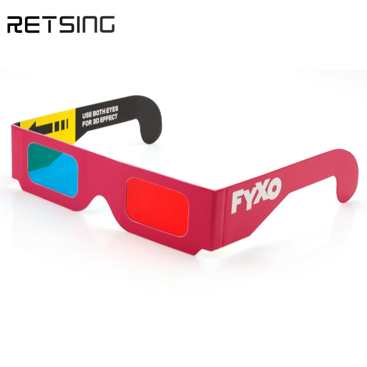 Free samples Customized Logo Paper Red Blue Cyan Paper 3 Dimensional 3D video Glasses for Video DVD TV