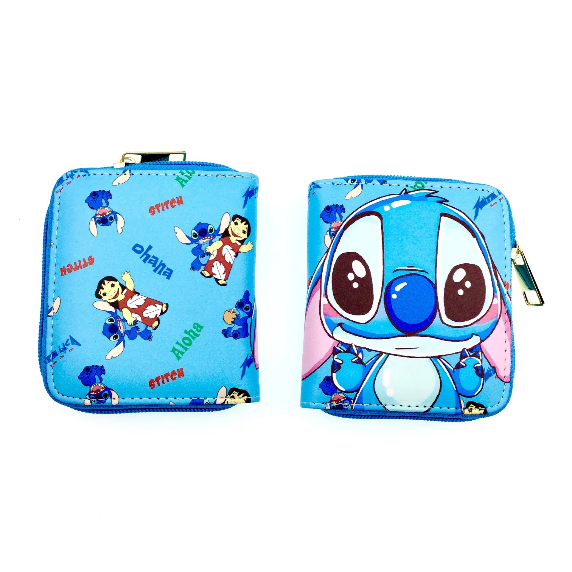 Portable Wallet Custom High Quality PU Leather Cute Cartoon Stitch Monster Coin Purse Promotional Gift Zipper Storage Bag Wallet