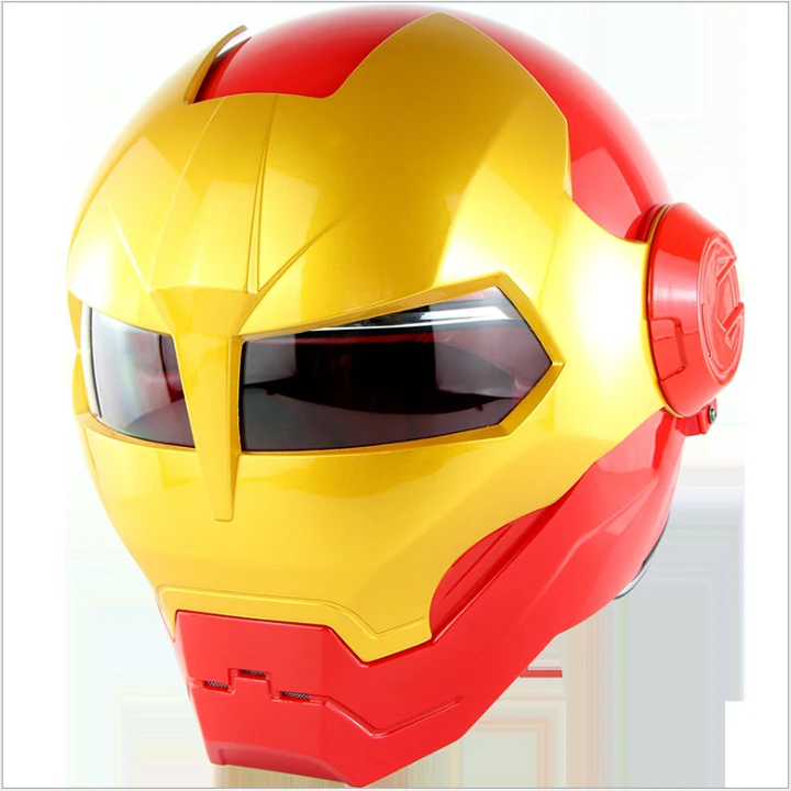SLKE Cosplay Full Face Helmets Can Open Face Motorcycle Motorbike Riding Ironman Iron Man Helmet
