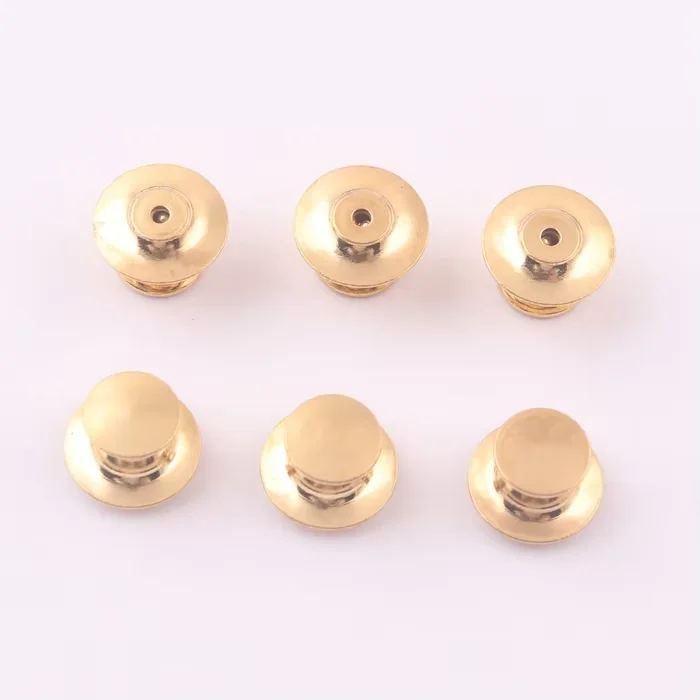 Gold Color Brass Locking Clutch Flat Head Lapel Pin Back Custom Button Pins