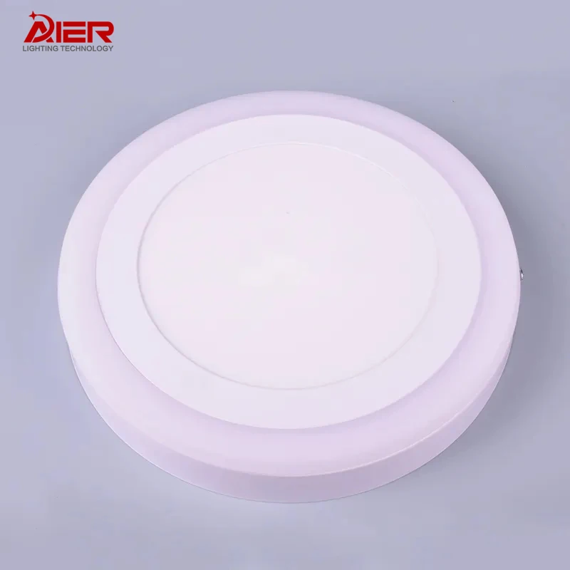 Aier Zhongshan Home Office Modern Round Double Color Ceiling Led Lamp Surface Mounted Led Panel Light