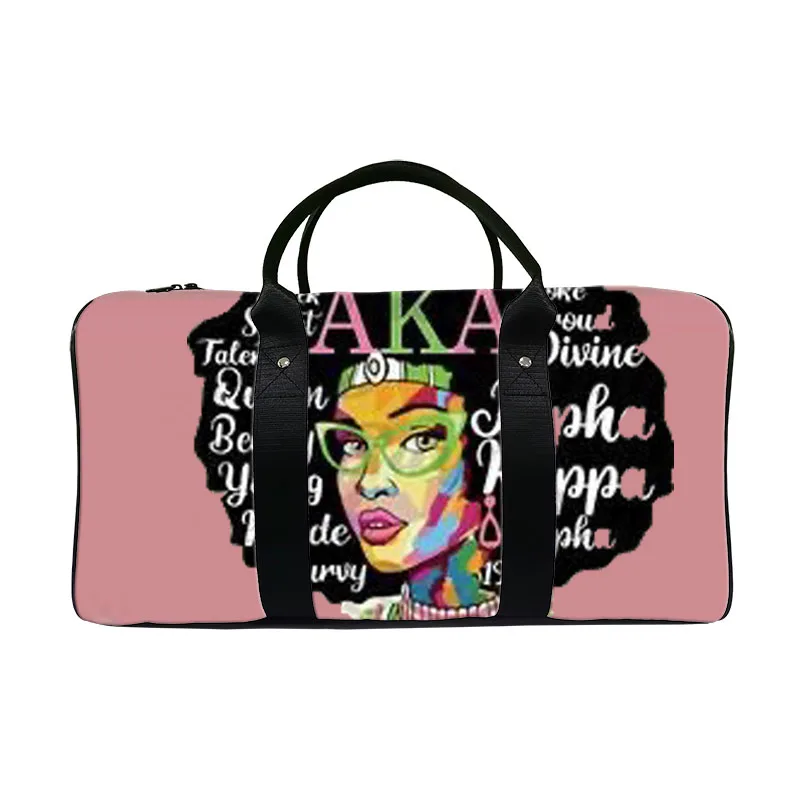 Custom cute weekend reflective large african girl design duffel bag for travel