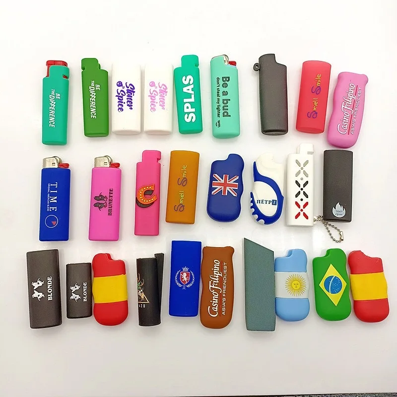 Customized logo smoking shop smoking product accessories portable protective silicone lighter case