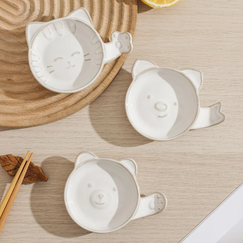 Soy sauce dish creative ceramic pure white simple sauce dish Dip dish small plate