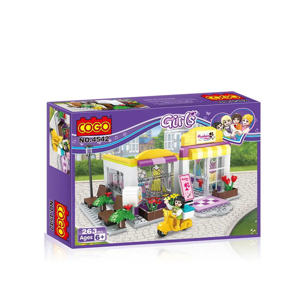 COGO 263pcs Girls Store Intelligence Building Blocks Toys ABS Construction Brick Toys