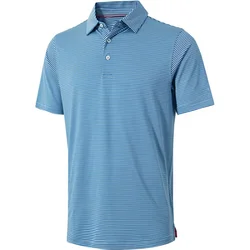 8 Spandex Men Striped Short Sleeve Golf Polo Shirt Performance Moisture Wicking Dry 92 Polyester Customized Logo Poplin Fabric