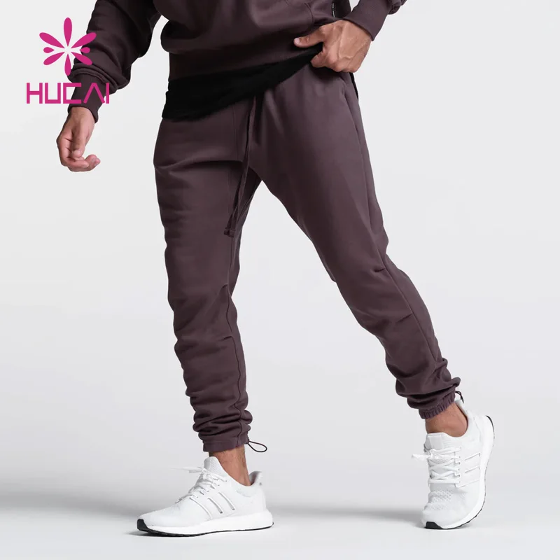 custom high quality french terry heavyweight running pockets cotton training fitness sports sweatpants gym joggers for men