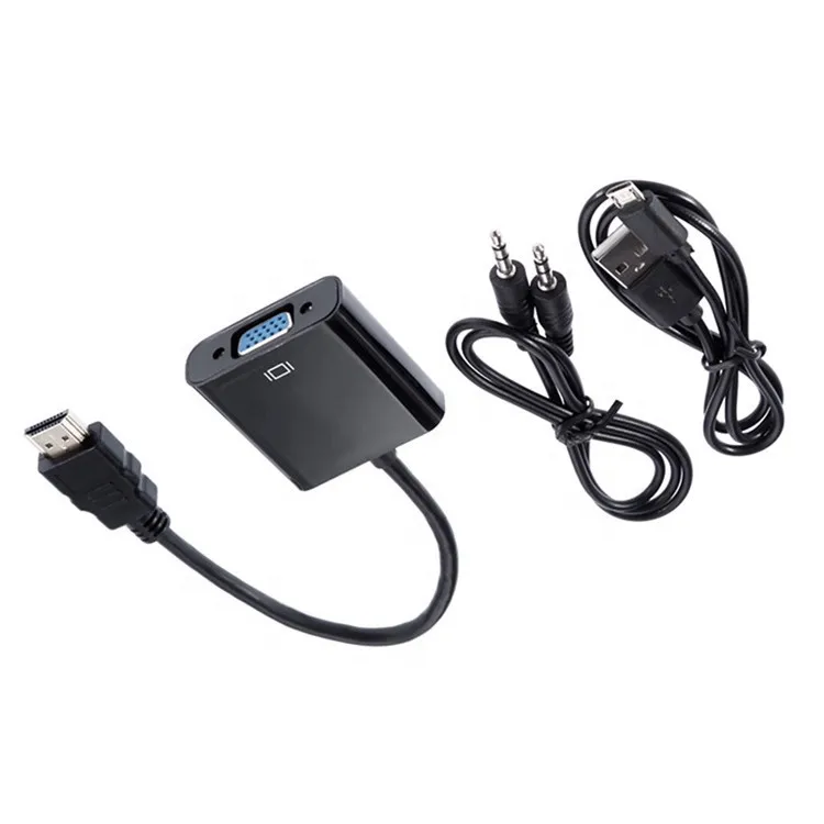 HD hdmi to vga converter hdmi to vga converter with audio power supply HDMI2VGA