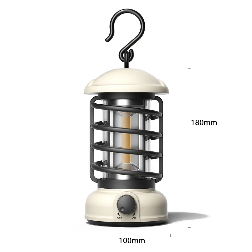 Newish Outdoor Garden Metal Hanging Lamp 3*AA Battery COB Retro Camping Light Lamp Vintage Portable LED Tent Camping Lantern