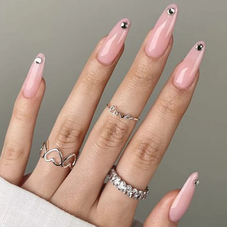 Новый тренд голограмма ногтей голографический блеск акриловые ногти оптом новый французский длинный гроб акриловый пресс на ногти