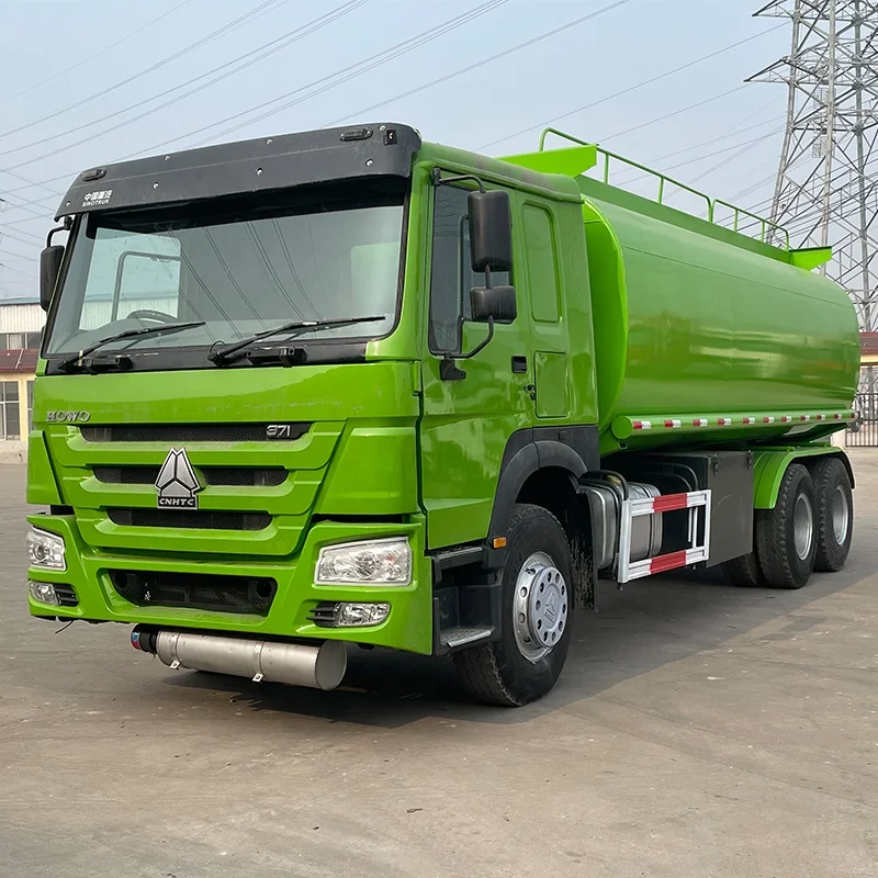 25000 L tanker fuel truck second hand 6x4 10 wheel heavy howo fuel oil tanker truck