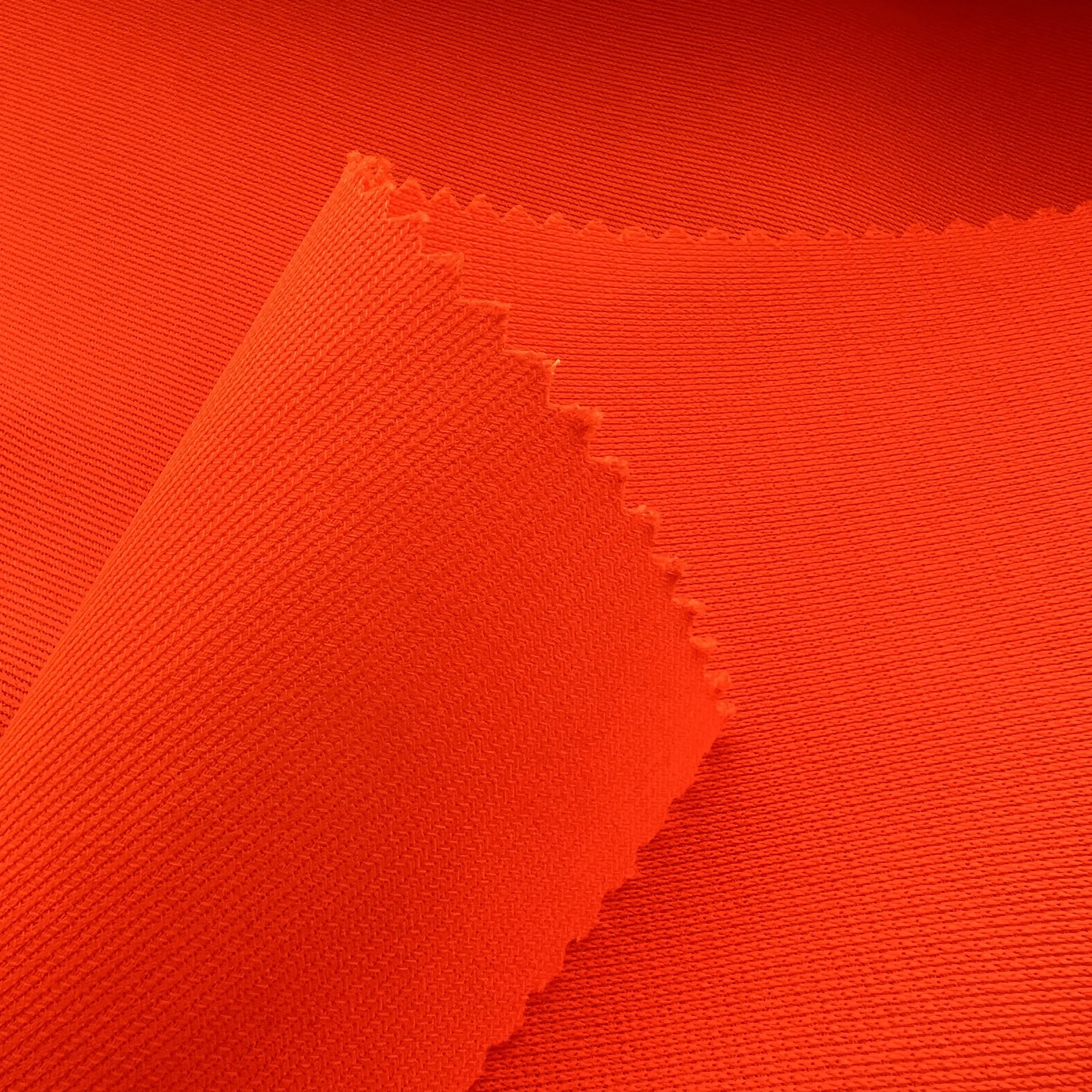 Wholesale Neon Orange Fluorescent 100% Polyester Tricot Safety Vest Fabric