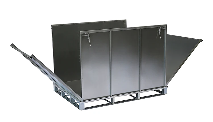 Customized Metal Container Foldable Durable Zinc Plated Industrial IBC MB5 Box MB6  Pallet Box For Tires Rubber Factory