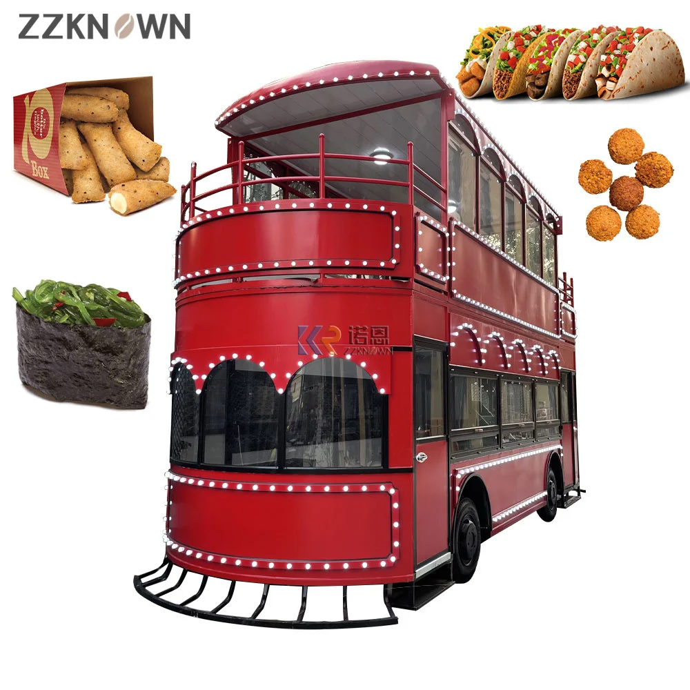 Commercial Street Food Cart Food Truck Full Equipped British Double-Decker Bus for sale