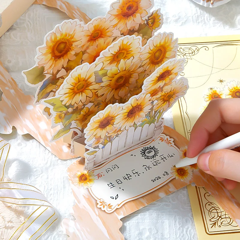 Simno Pop Up Paper Flower Card with Envelope 3D Greeting Cards for All Occasions