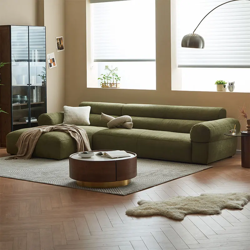 N506D Modern Design Corner Sofa Set L Shape Sectional Sofa Living Room fabric Sofa Solid Wood Frame