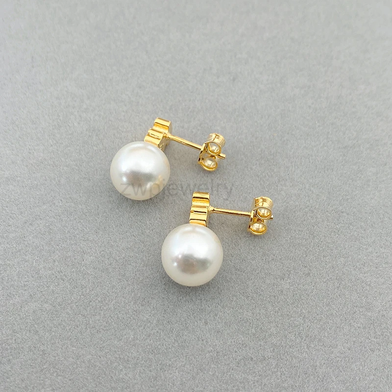 High Quality S925 Sterling Sliver TOUSES Sweet Dolls Earrings Bear Motif With 10mm Real Natural Freshwater Pearl Women Earrings