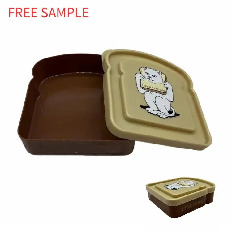 Food Container Microwave Safe Plastic Hamburger Sandwich 2022 Brown Square Animal Print Bento Lunch Box With Cartoon Character