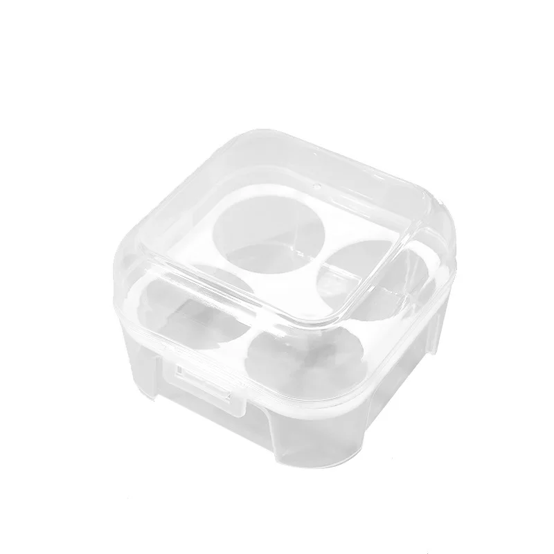 Wholesale Plastic Box Rectangular Four Grid Storage Box Empty Drop Egg Puff Storage PP Container