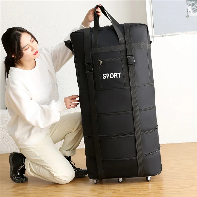 Air cargo shipping bag 2023 new arrivals extensible super large capacity folding storage bags with wheels luggage travel bags