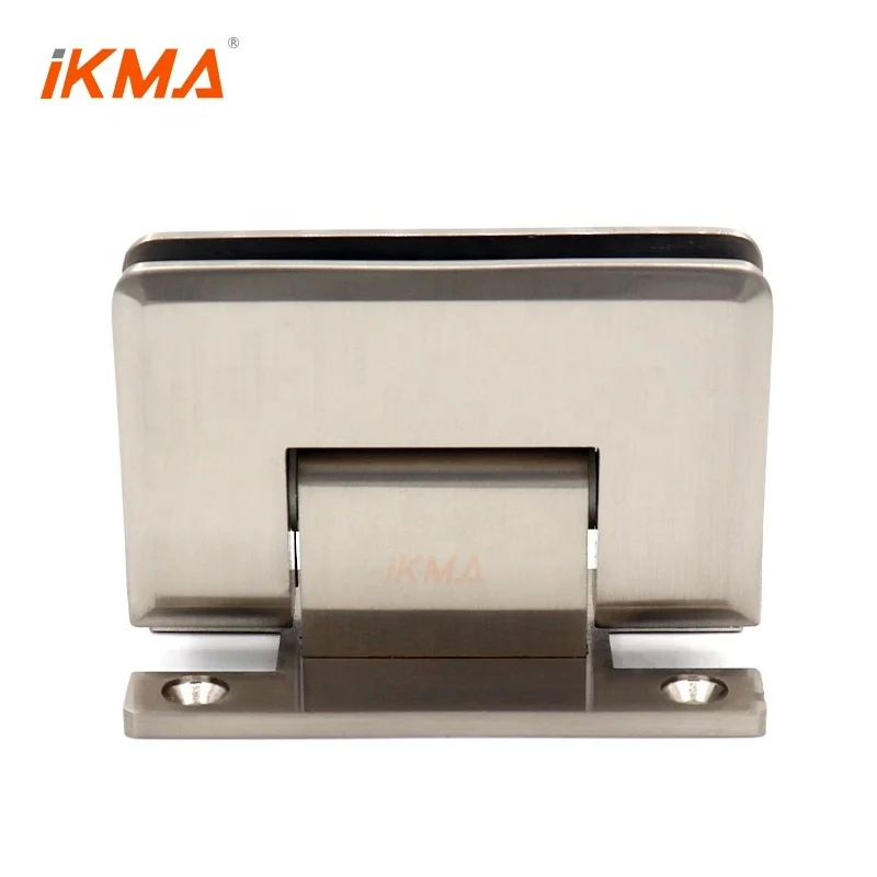 P1N037 90 Degree Stain brushed nickel Brass corners beveled angle Type H Frameless Shower Doors Pivot Glass Hinge