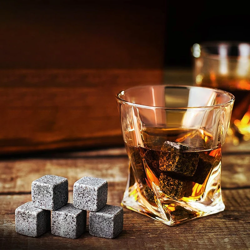 Whiskey Glass Gift Set Whiskey Glass Set of 2 - Bourbon Whiskey Stones Wood Box Gift Set