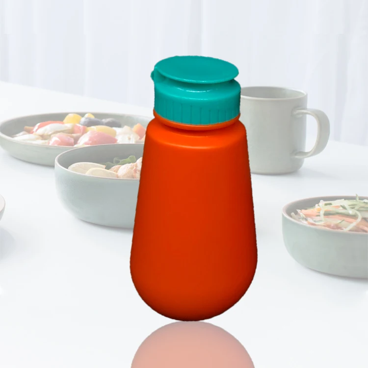 250ml Plastic round Ketchup Squeeze Bottle with Screw Cap PP Material for Food and Sushi Customizable Decal and Logo Printing