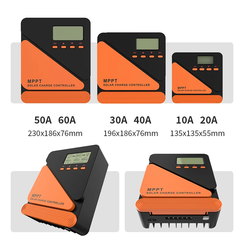 Smart lifepo4 lithium battery 12v 24v 30a 40a mppt solar charge controller