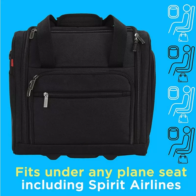 Wheel 15-Inch Luggage Smart Under Seat Carry-On USB Charging Port Wheels Trolley Bag Travel Pack