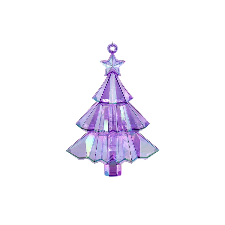 New Indoor Party Decor Luxury Christmas Decoration Supplies Mirror Crystal Colorful Acrylic  Christmas Tree Hanging Ornaments