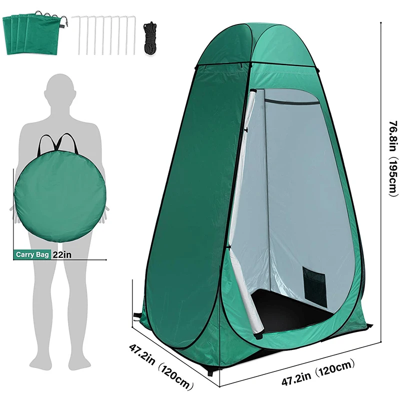 Portable Pop Up Outdoor Waterproof Camping Shower Tent Changing Room Folding Privacy Shelter Tent for Outdoor Dressing Toilet