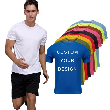 Wholesale custom high quality blank 100% polyester tshirt men sublimation printing T shirts