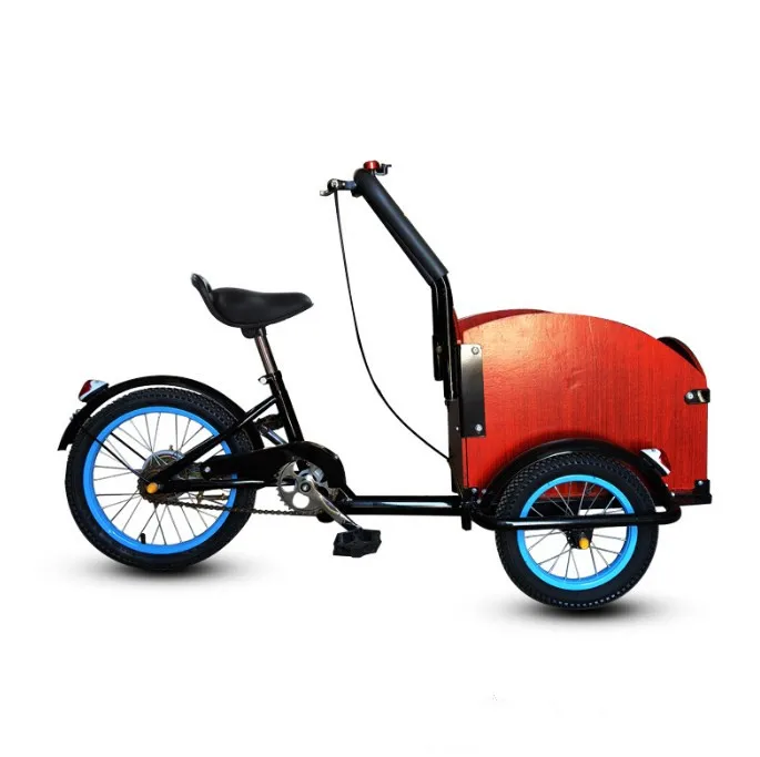 China manufacturer made 2024 New Style 3 Wheel backwards cycling Mini rickshaw bike cargo trike tricycle with big cargo box