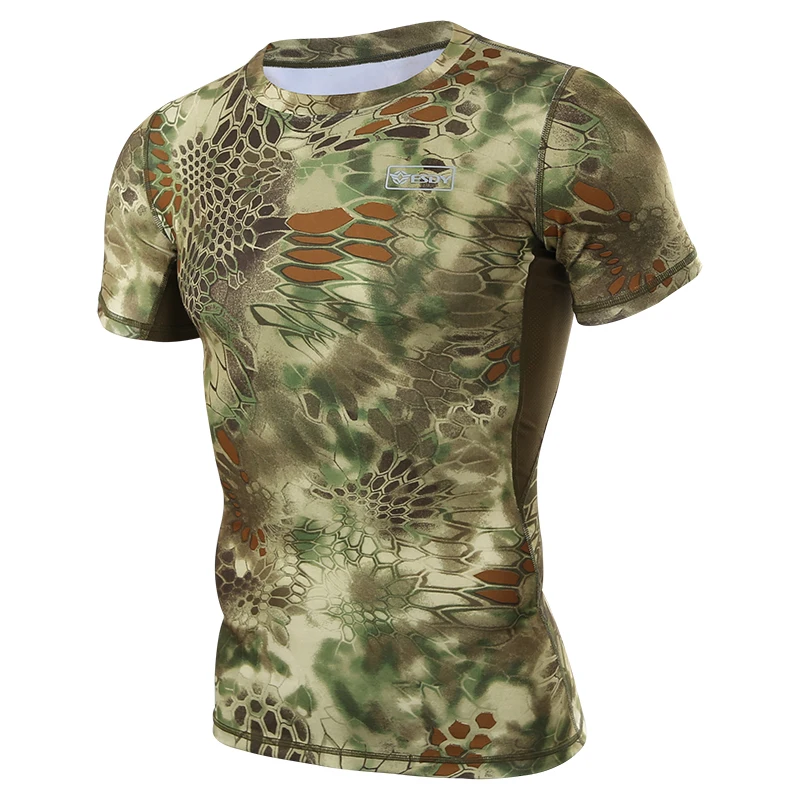 ESDY Outdoor Combat Camouflage Assault Short Sleeves Men Tactical T-shirts