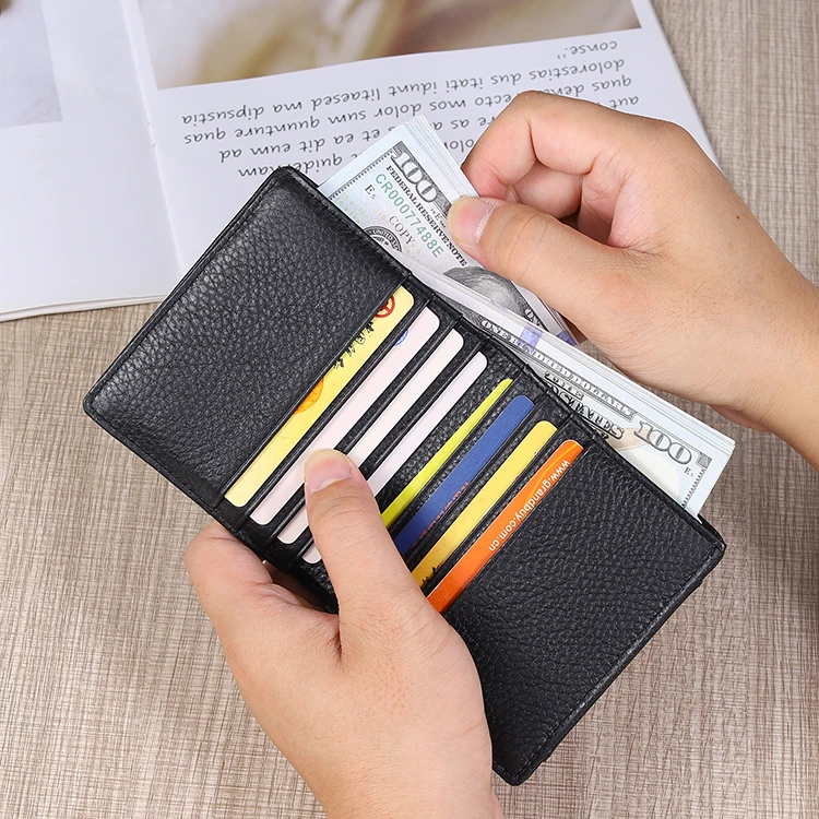 Premium Quality Genuine Leather Rfid Blocking card holder wallet Custom Leather Wallet Card Custom Leather Wallet For Men
