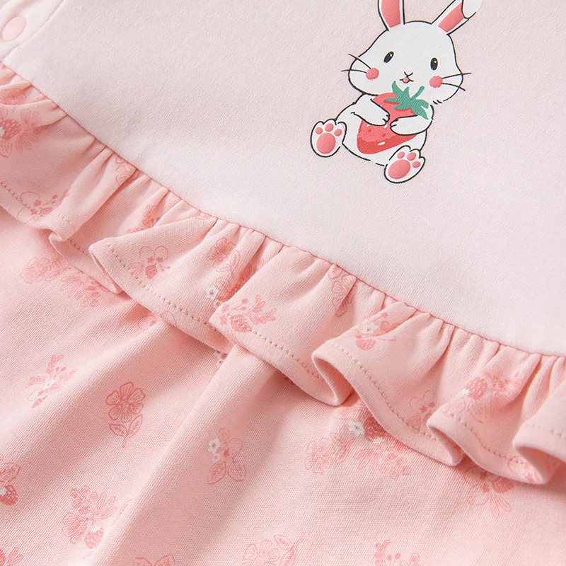 DB1221156  dave bella spring new born baby girls fashion floral print  jumpsuits infant toddler clothes children romper 1 piece