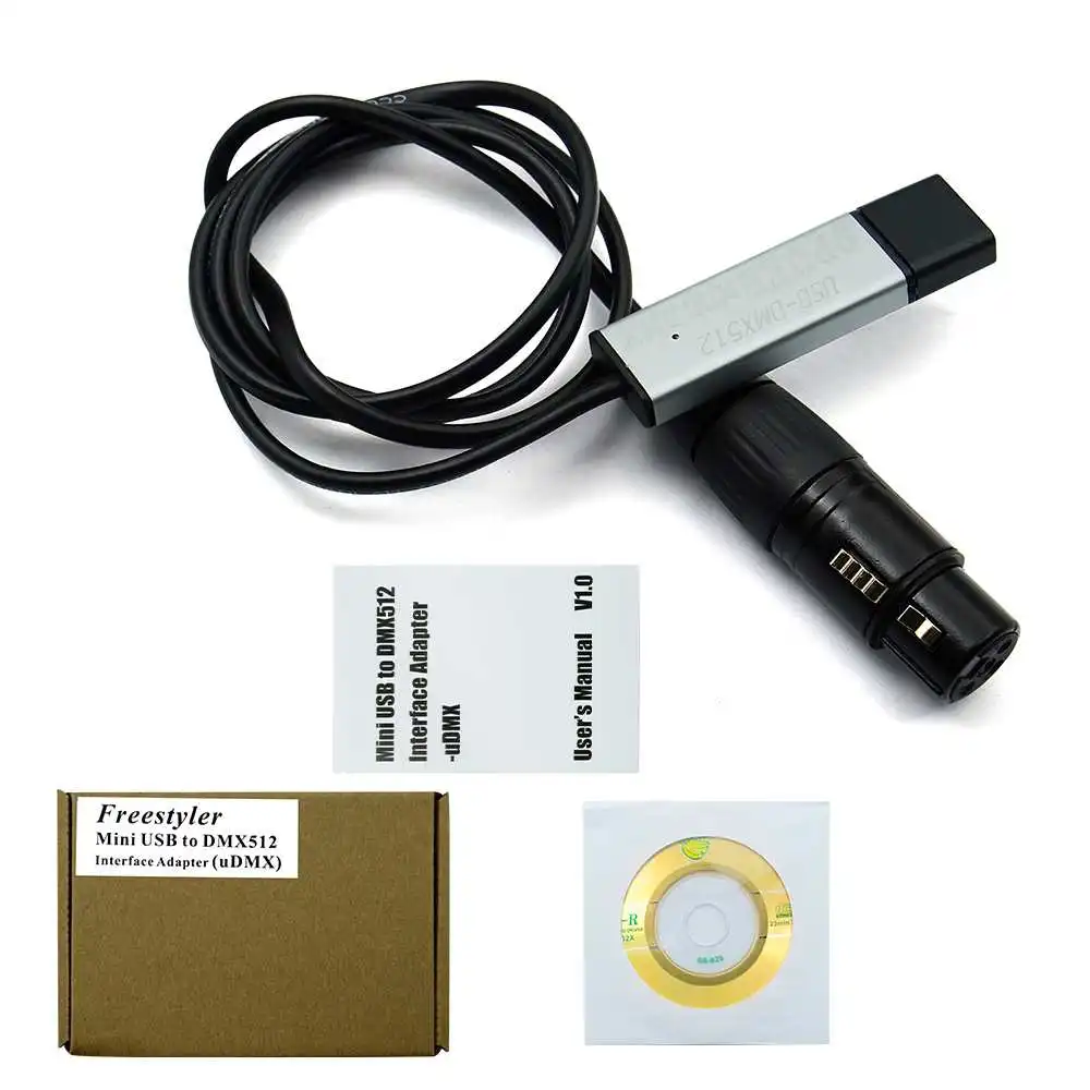 USB to DMX Interface Adapter LED DMX512 Computer PC Stage Lighting Controller Dimmer