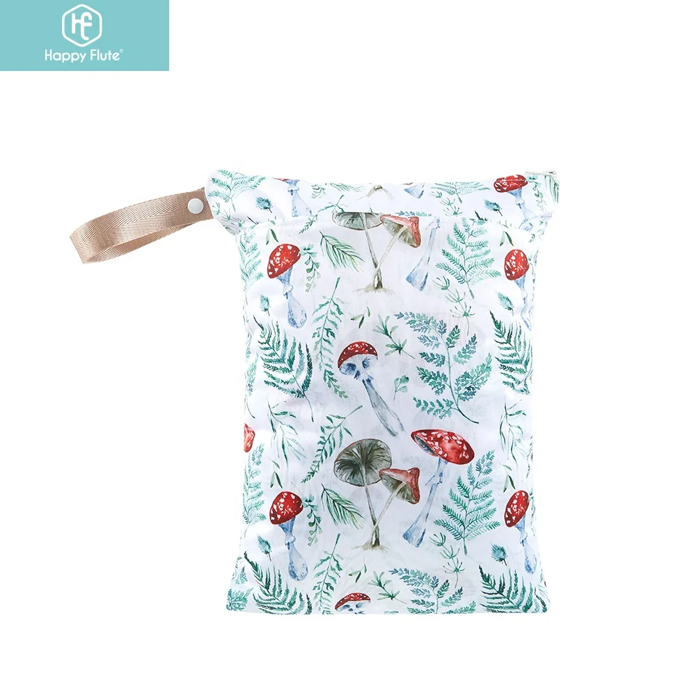 Wet Dry Bags with Two Zippered Pockets for Baby Cloth Diaper Wet Clothes Reusable Organizer Bag