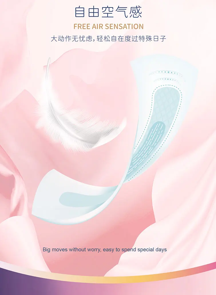 Hot Sale Female Feminine Soft Breathable Sanitary Pads Napkins Wholesale Menstrual Day Night Use Super OEM Service