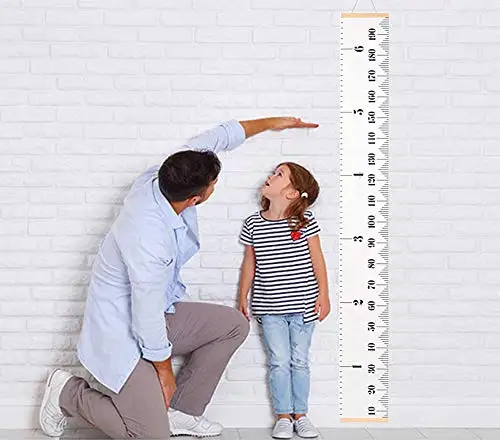 Child growth chart, canvas height chart, detachable wooden wall hanging ruler measuring chart for home decoration