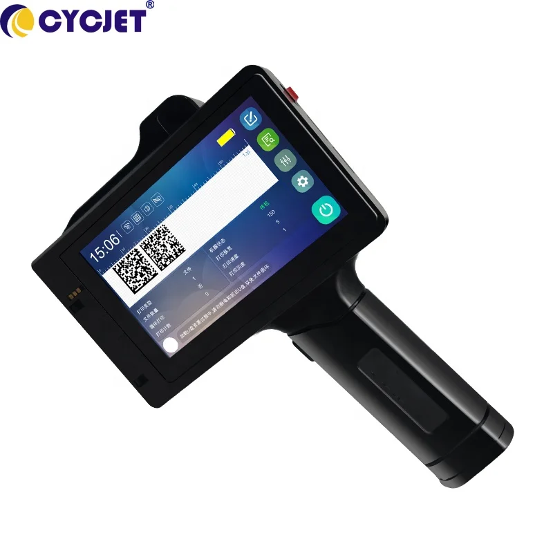 CYCJET 12.7mm Black Solvent Ink Portable Multi-languages Tij New Handheld Mini Inkjet Printer