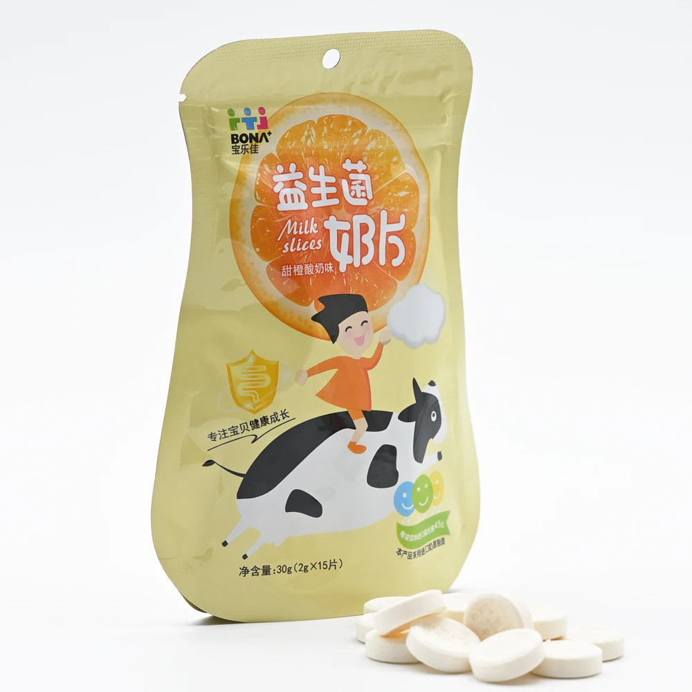 Hot Sale Enhance Immunity Promote Digestion Probiotic Pill Orange Yogurt Chewable Tablet Candy for Sale